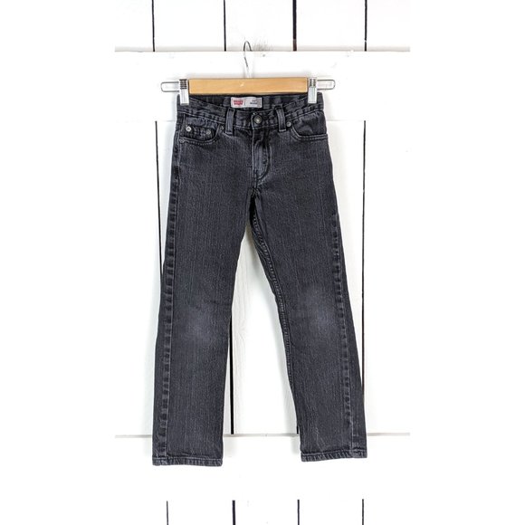 Kids black faded Levis Strauss 511 skinny denim jeans 7 reg - Picture 6 of 6